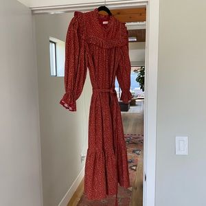 Dôen dress mountain burgundy California wildflower
